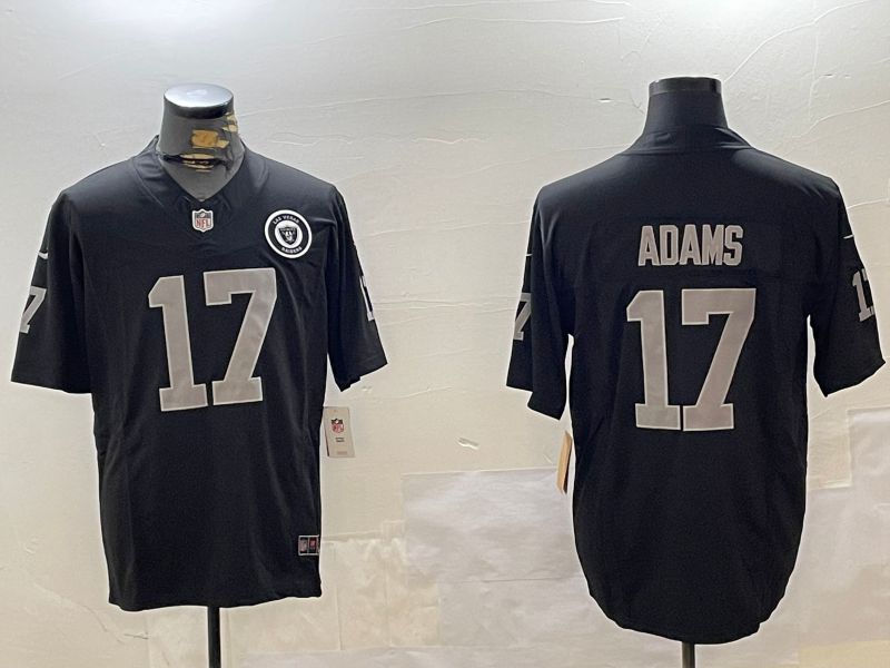 Men Oakland Raiders #17 Adams Black Three generation 2024 Nike Limited NFL Jersey style 2